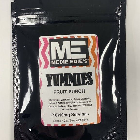 Medie Edie's Fruit Punch Gummies 100mg Leafly